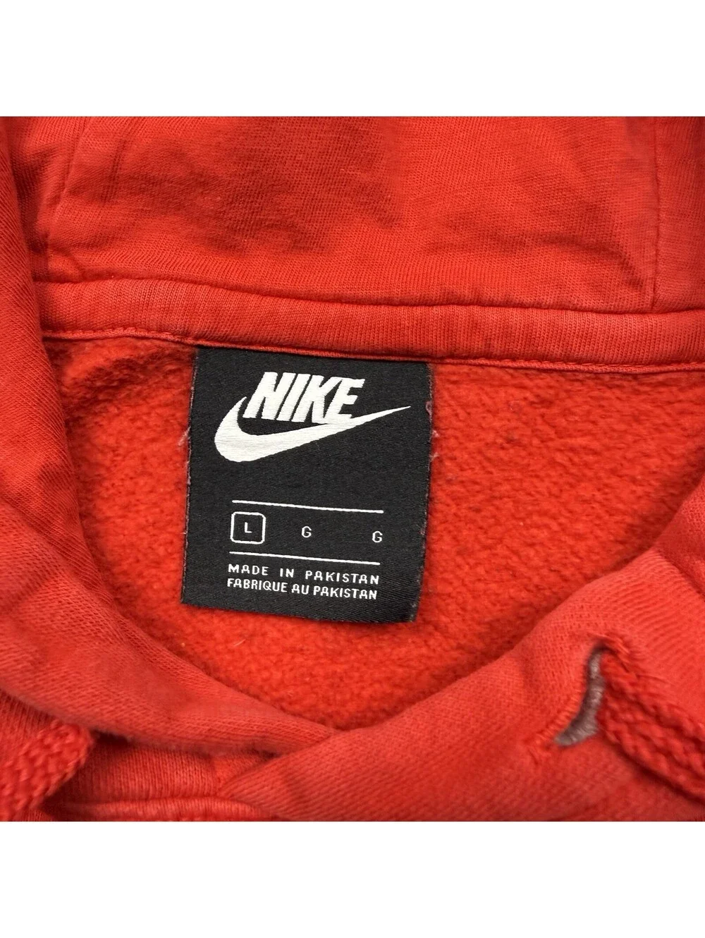 Nike Hoodie Mens Small Red Sportswear Club Fleece Pullover Sweatshirt Drawstring